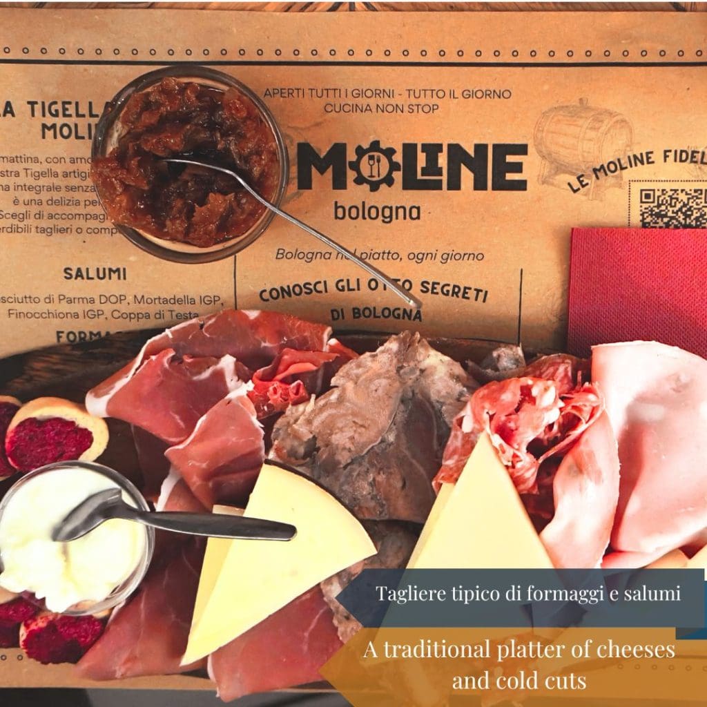 A traditional platter of cheeses and cold cuts