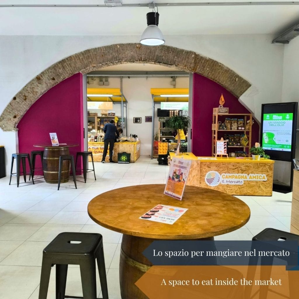 A space to eat inside the market