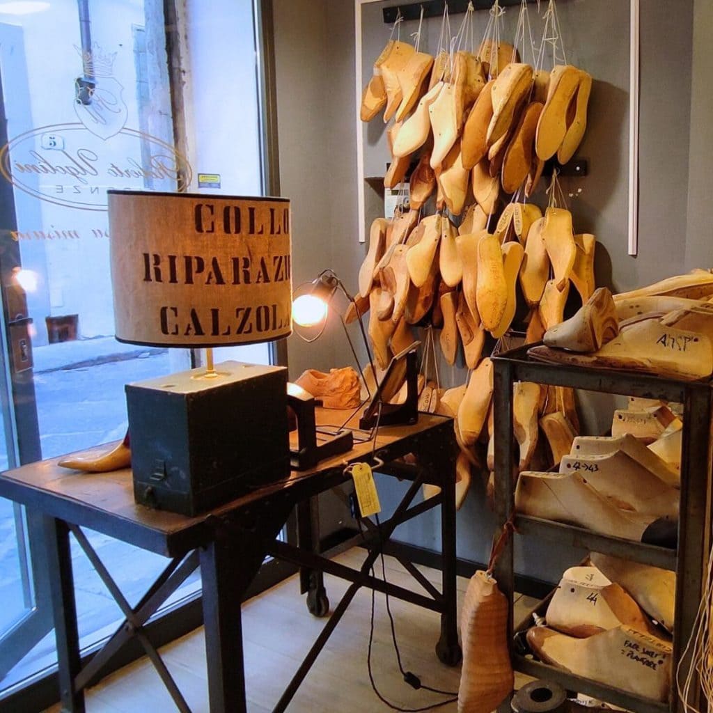 Inside Roberto Ugolini shop in Florence