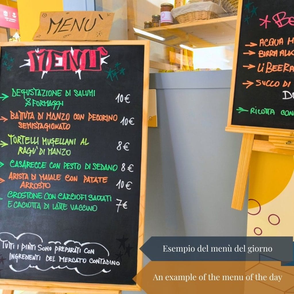 An example of the menu of the day