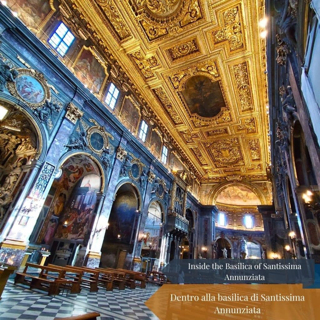 All'interno della Basilica Santissima Annunziata