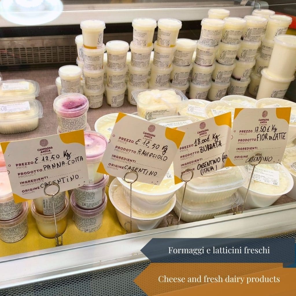 Cheese and fresh dairy products