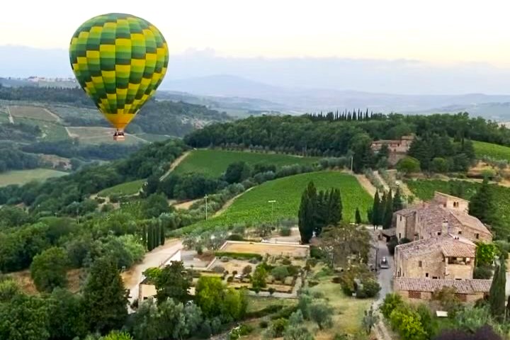 Flying over the countryside