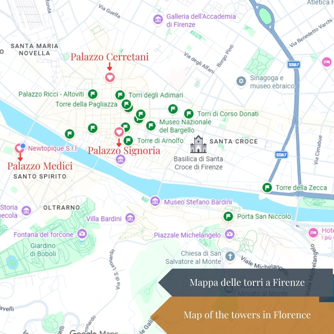 Map of the towers in Florence